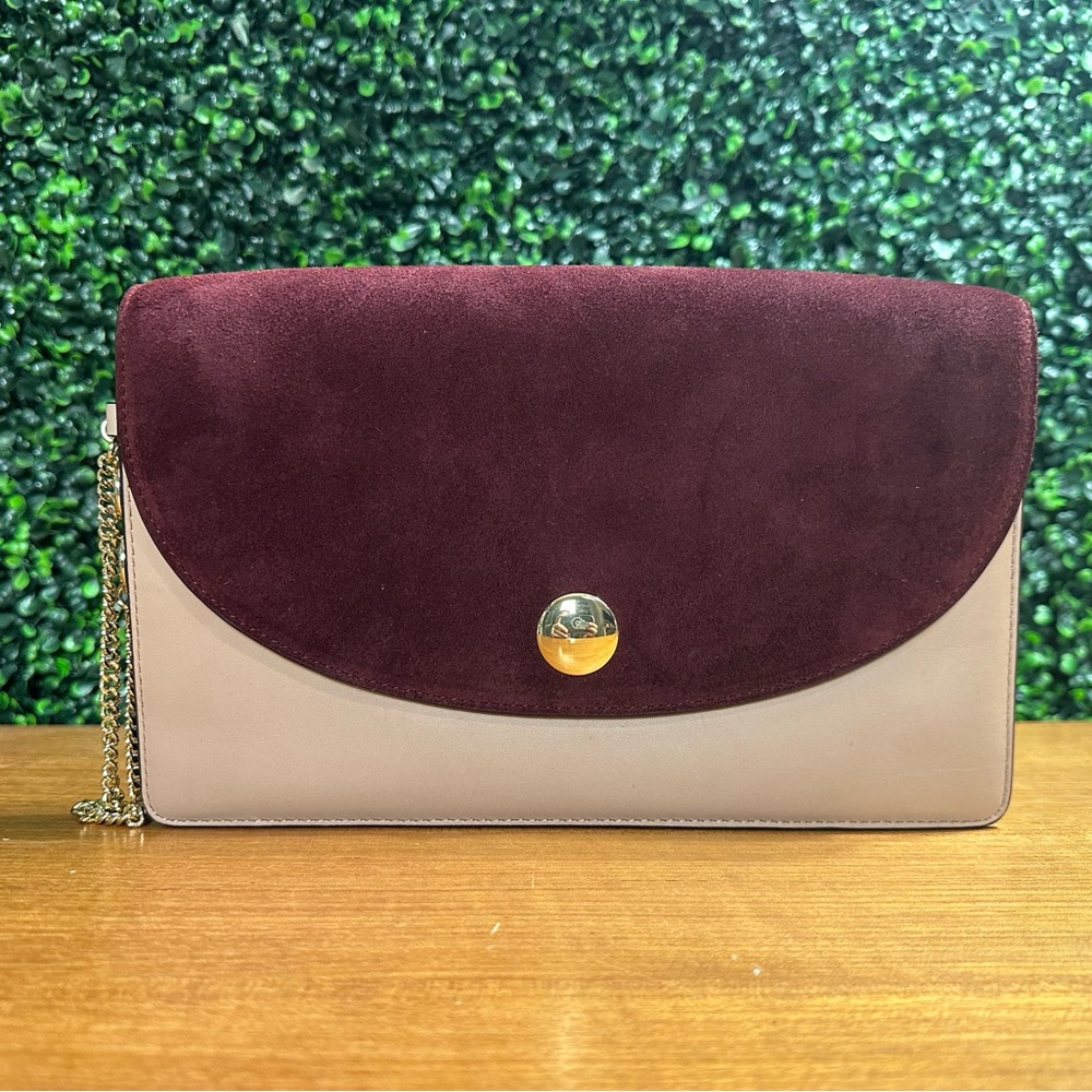 NWOT | Diane von Furstenberg Suede Leather Flap Bag Clutch